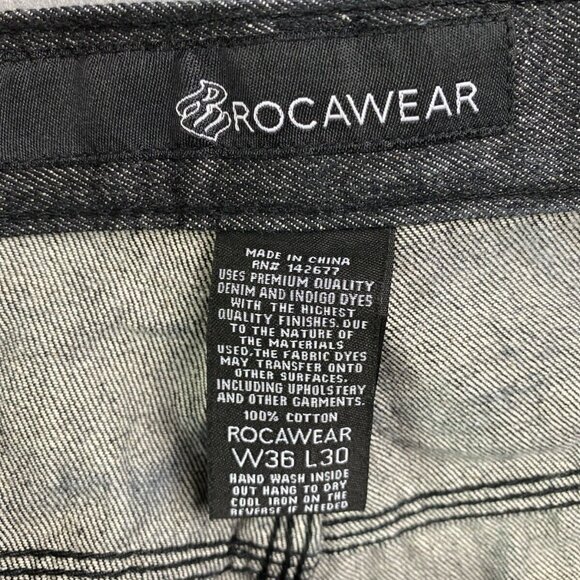 Rocawear Jeans Mens 36X30 Original Fit Straight Leg Dark‎ Wash Denim 100% Cotton - Picture 9 of 10